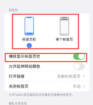 白云iPhone授权维修分享Safari浏览器如何切换标签栏位置 